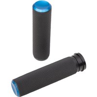 Image of 07-345 - Arlen Ness Knurled Grips For Harley Davidson FLD 1690 2012-2013 - Black/Blue