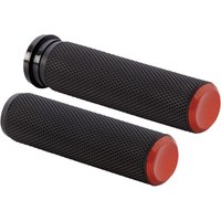 Image of 07-304 - Arlen Ness Knurled Grips For Harley Davidson FL 1200 1976-1977 - Black/Orange
