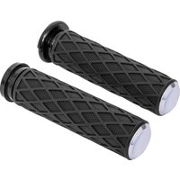 500-005 - Arlen Ness Diamond Grips For Harley Davidson FLD 1690 2012-2013 - Black/Chrome