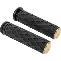500-006 - Arlen Ness Diamond Grips For Harley Davidson FLD 1690 2012-2013 - Black/Brass