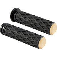 Image of 500-009 - Arlen Ness Diamond Grips For Harley Davidson FLDE 1750 2018-2020 - Black/Brass