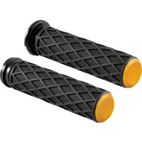 Image of 500-016 - Arlen Ness Diamond Grips For Harley Davidson FLDE 1750 2018-2020 - Black/Gold