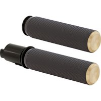 500-052 - Arlen Ness Knurled Grips For Harley Davidson FLHX 1923 2024 - Black/Brass