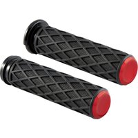Image of 500-017 - Arlen Ness Diamond Grips For Harley Davidson FLDE 1750 2018-2020 - Black/Red