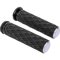 500-008 - Arlen Ness Diamond Grips For Harley Davidson FLDE 1750 2018-2020 - Black/Chrome