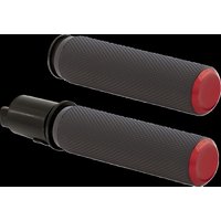 Image of 500-055 - Arlen Ness Knurled Grips For Harley Davidson FLHX 1923 2024 - Black/Red