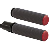 500-055 - Arlen Ness Knurled Grips For Harley Davidson FLHX 1923 2024 - Black/Red