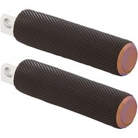 Image of 07-905 - Arlen Ness Knurled Footpegss For Harley Davidson FLD 1690 2012-2013 - Black/Titanium