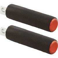 Image of 07-902 - Arlen Ness Knurled Footpegss For Harley Davidson FLD 1690 2012-2013 - Black/Orange