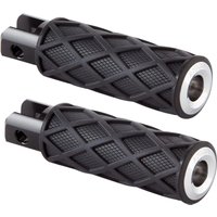 Image of 400-052 - Arlen Ness Diamond Rider Foot Pegs For Harley Davidson FLSB 1750 2018-2024 - Black/Chrome