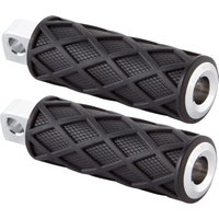Image of 400-048 - Arlen Ness Diamond Passenger Foot pegs For Harley Davidson FLD 1690 2012-2013 - Black/Chrome
