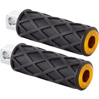 Image of 400-055 - Arlen Ness Diamond Rider Foot Pegs For Harley Davidson FLD 1690 2012-2013 - Black/Gold