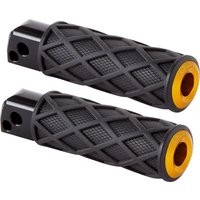 Image of 400-059 - Arlen Ness Diamond Passenger Foot Pegs For Harley Davidson FLDE 1750 2018-2020 - Black/Gold