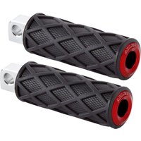 Image of 400-056 - Arlen Ness Diamond Rider Foot Pegs For Harley Davidson FLD 1690 2012-2013 - Black/Red