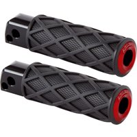 Image of 400-060 - Arlen Ness Diamond Passenger Foot Pegs For Harley Davidson FLDE 1750 2018-2020 - Black/Red