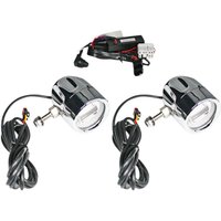 PB-FOG-HD-C - Custom Dynamics ProBeam LED Halo Fog Lamps For Harley Davidson FLHR 1340 1997-1998 Chrome Chrome Clear