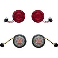 Image of PB-BCM-KIT1 - Custom Dynamics ProBeam Front & Rear Turn Signal Conversion Kit For Harley Davidson FLFB 1750 2018-2020 Red/Smoke