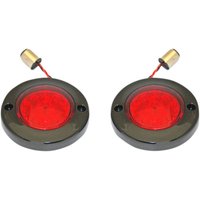 Image of PB-FB-R-1156BR - Custom Dynamics ProBeam Flat Bezel Rear LED Turn Signals For Harley Davidson FLHR 1340 1994-1998 Black Red