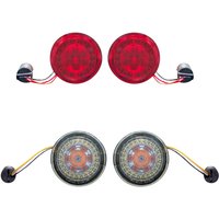 Image of PB-BCM-KIT2 - Custom Dynamics ProBeam Front & Rear Turn Signal Conversion Kit For Harley Davidson FLD 1690 2012-2013 Red/Smoke