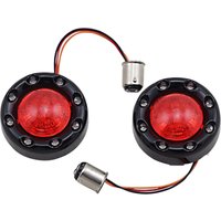 Image of PB-BR-RR-57-BR - Custom Dynamics ProBeam Bullet Ringz 1157 Rear Turn Signals For Harley Davidson FLD 1690 2012-2013 Rear Black/Gloss Red