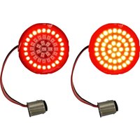 Image of GEN-4-RR-1157 - Custom Dynamics Genesis 4 Red Ring LED Turn Signal Inserts For Harley Davidson FLFB 1750 2018-2019 Rear