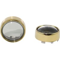 PB-B-BEZ-GS - Custom Dynamics Bezel/Lenses for ProBeam Bullet Turn Signals For Harley Davidson FLD 1690 2012-2013 Gold Smoke