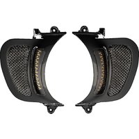 Image of CD-RG-V-AW2-B - Custom Dynamics Genesis 4 Dynamic LED Road Glide Vent Inserts For Harley Davidson FLTRK 1868 2020-2024 Black/Gloss Silver Smoke