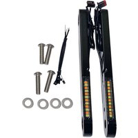 PB-DS2-14-B - Custom Dynamics ProBeam Dynamic Strips V2 Front Turn Signals For Harley Davidson FLH 1868 2021 Black Smoke