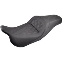 Image of 808-07B-162 - Saddlemen Slim Lattice Stitched Seat For Harley Davidson FLHR 1584 2007-2008 - Black