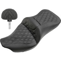 Image of 808-07B-184BR - Saddlemen Extended Reach RoadSofa Lattice Stitched Seat For Harley Davidson FLHR 1584 2007-2008 - Black