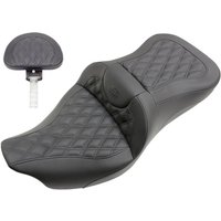 Image of 808-07B-182BR - Saddlemen Roadsofa Lattice Stitch Seat For Harley Davidson FLHR 1584 2008 - Black