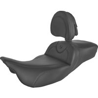 Image of 808-07B-188BR - Saddlemen Roadsofa Extended Reach Plain Seat With Backrest For Harley Davidson FLHR 1584 2008 - Black