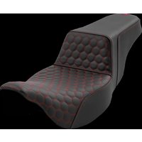 Image of 808-07B-17804 - Saddlemen Honeycomb Step Up Extended Seat For Harley Davidson FLH 1868 2021 - Black/Red