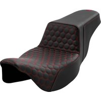 A808-07B-178RED - Saddlemen Honeycomb Step Up Extended Seat For Harley Davidson FLH 1868 2021 - Black/Red