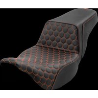 Image of 808-07B-17803 - Saddlemen Honeycomb Step Up Extended Seat For Harley Davidson FLH 1868 2021 - Black/Orange