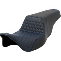 A808-07B-177BLU - Saddlemen Honeycomb Step Up Seat For Harley Davidson FLH 1868 2021 - Black/Blue