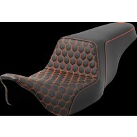 Image of 808-07B-17703 - Saddlemen Honeycomb Step Up Seat For Harley Davidson FLH 1868 2021 - Black/Orange