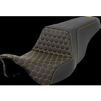 Image of 808-07B-17707 - Saddlemen Honeycomb Step Up Seat For Harley Davidson FLH 1868 2021 - Black/Gold
