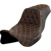 Image of SC80807ORA - Saddlemen Pro Series SDC Performance Grip Carbon Seat For Harley Davidson FLHFB 1868 2023 - Black/Orange