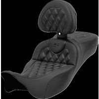 Image of 808-07B-207B0 - Saddlemen Roadsofa Seat With Backrest For Harley Davidson FLH 1868 2021 - Black