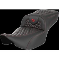 Image of 823-07-19004 - Saddlemen Roadsofa Extended Reach Honeycomb Seat For Harley Davidson FLHX 1923 2024 - Black/Red