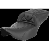 Image of 823-07-20300 - Saddlemen Roadsofa Extended Reach Perforated Tuck-n-Roll Seat For Harley Davidson FLHX 1923 2024 - Black
