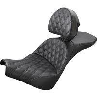 818-30-030LS - Saddlemen Explorer Lattice Stitch Seat With Backrest For Harley Davidson FXBBS 1868 2022-2024 - Black