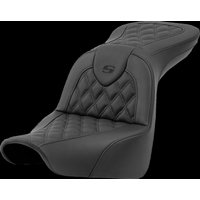 Image of 818-29-182 - Saddlemen Roadsofa Lattice Stitch Seat For Harley Davidson FLSB 1750 2018-2024 - Black