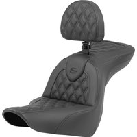 818-29-182BR - Saddlemen Roadsofa Lattice Stitch Seat For Harley Davidson FLSB 1750 2018-2024 - Black