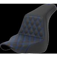 Image of 818-29-17201 - Saddlemen Lattice Stitch Step Up Seat For Harley Davidson FLSB 1750 2018-2024 - Black/Blue