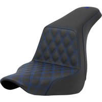 A818-29-172BLU - Saddlemen Lattice Stitch Step Up Seat For Harley Davidson FLSB 1750 2018-2024 - Black/Blue
