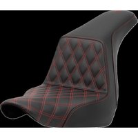 Image of 818-29-17204 - Saddlemen Lattice Stitch Step Up Seat For Harley Davidson FLSB 1750 2018-2024 - Black/Red