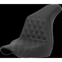 Image of 818-29-17202 - Saddlemen Lattice Stitch Step Up Seat For Harley Davidson FLSB 1750 2018-2024 - Black/Grey