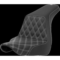 Image of 818-29-17206 - Saddlemen Lattice Stitch Step Up Seat For Harley Davidson FLSB 1750 2018-2024 - Black/White